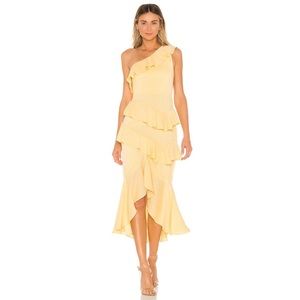 NBD Ambrosia Yellow Ruffle Dress